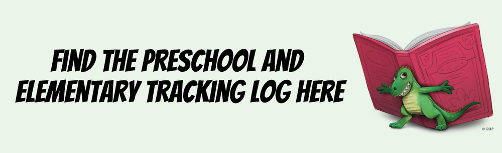 Elementary Reading Log text with green dinosaur holding a book